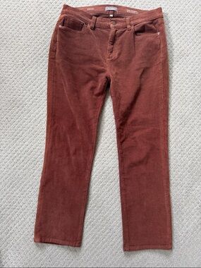 DL1961 Women's Corduroy Boot Cut Pants in Rust Brown